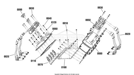Engine Group - Engine Cover Diagram and Parts List for 080015-02  Briggs and Stratton Generator